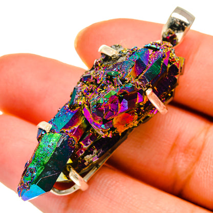 Titanium Sunshine Druzy Pendants handcrafted by Ana Silver Co - PD10413