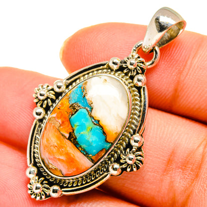 Spiny Oyster Turquoise Pendants handcrafted by Ana Silver Co - PD10432
