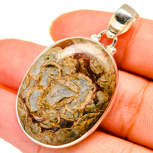 Mushroom Rhyolite Pendants handcrafted by Ana Silver Co - PD10450
