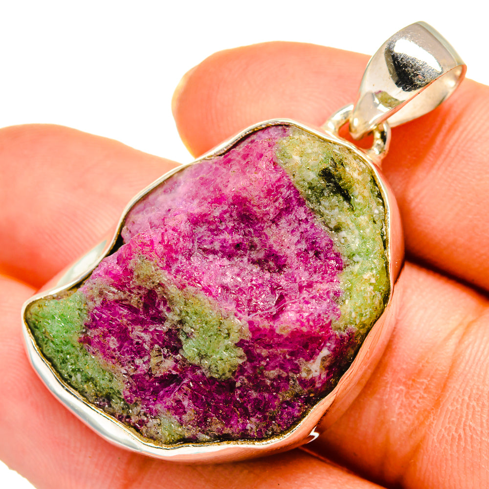 Ruby Zoisite Pendants handcrafted by Ana Silver Co - PD10474