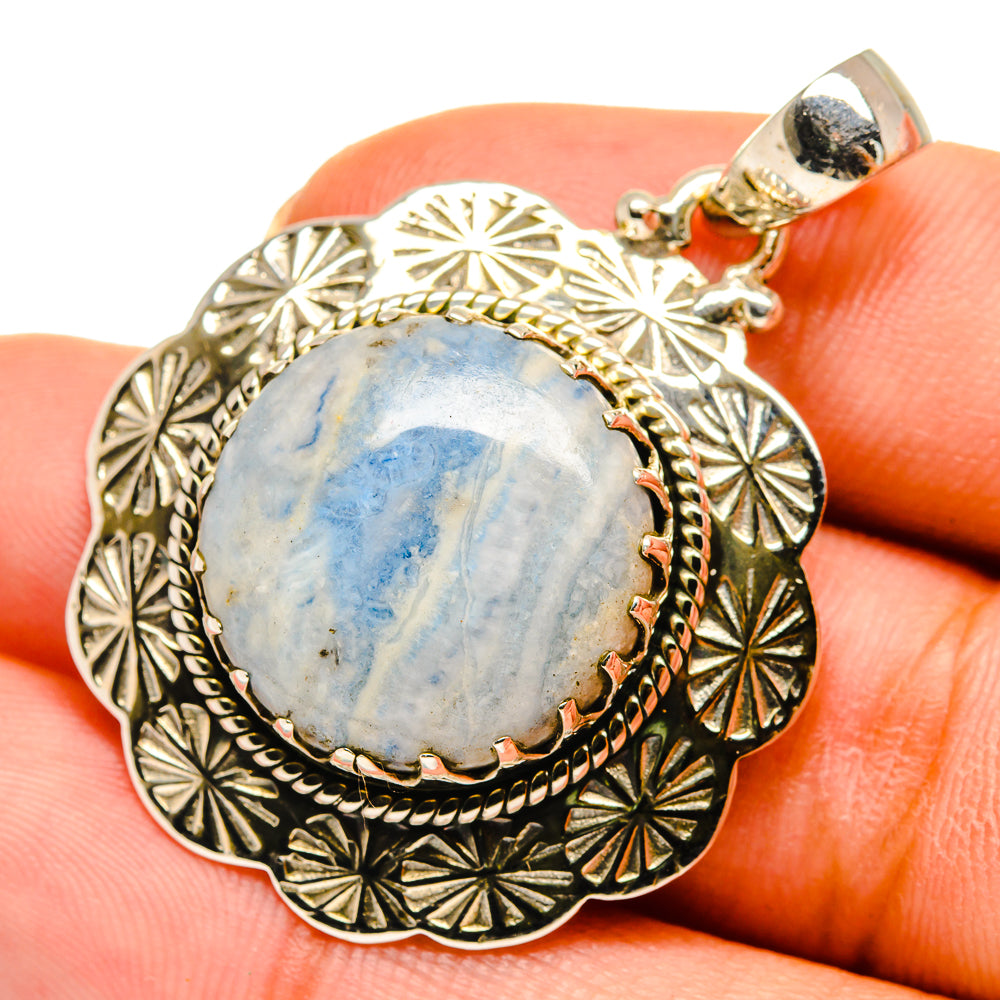 Blue Scheelite Pendants handcrafted by Ana Silver Co - PD10475