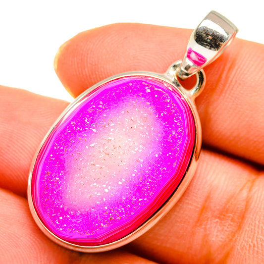 Pink Druzy Pendants handcrafted by Ana Silver Co - PD10484