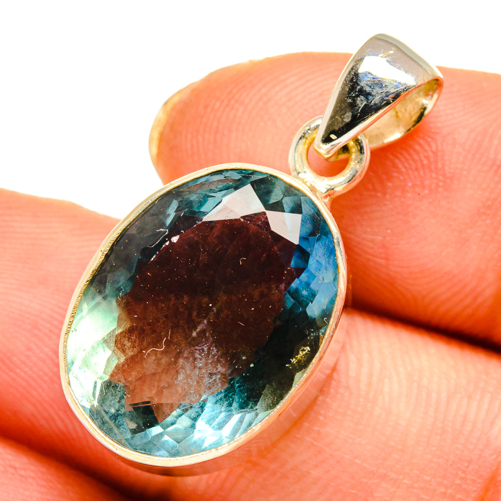 Blue Fluorite Pendants handcrafted by Ana Silver Co - PD10499