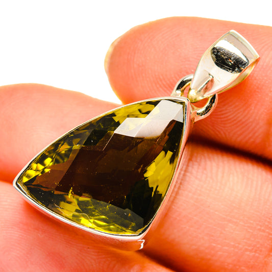 Olive Quartz Pendants handcrafted by Ana Silver Co - PD10508