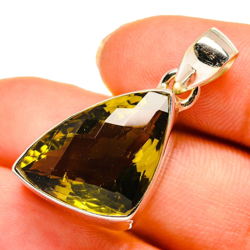 Olive Quartz Pendants handcrafted by Ana Silver Co - PD10508