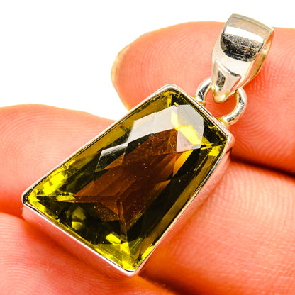 Olive Quartz Pendants handcrafted by Ana Silver Co - PD10509
