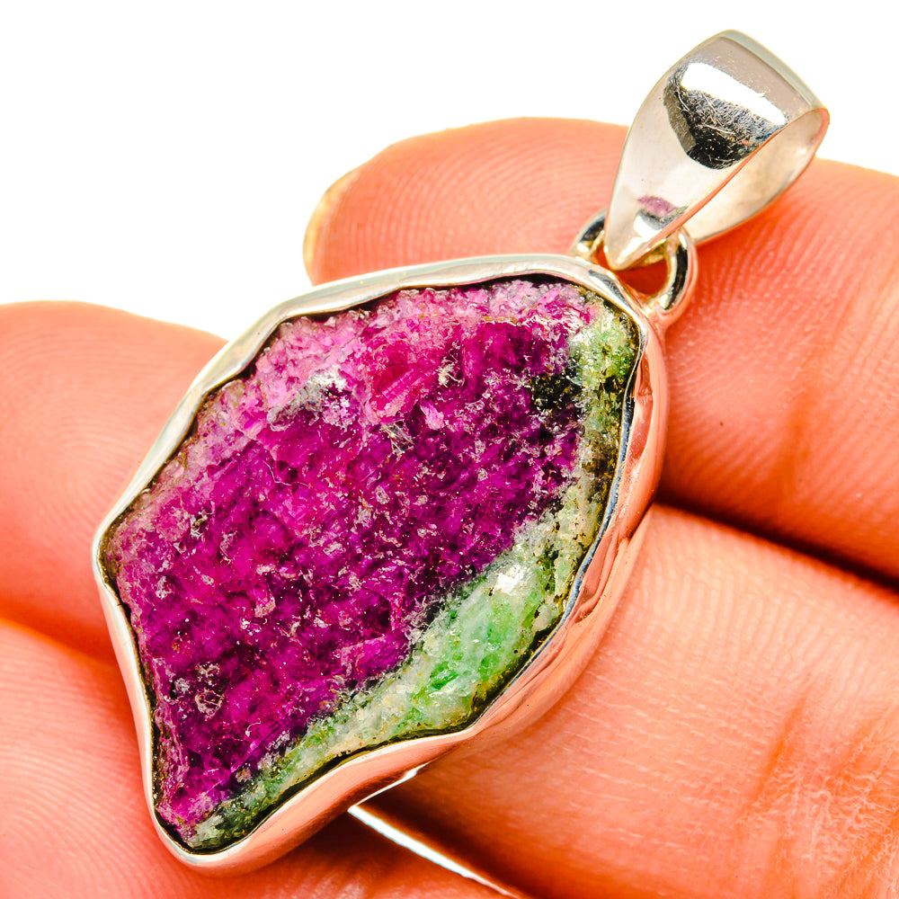 Ruby Zoisite Pendants handcrafted by Ana Silver Co - PD10516