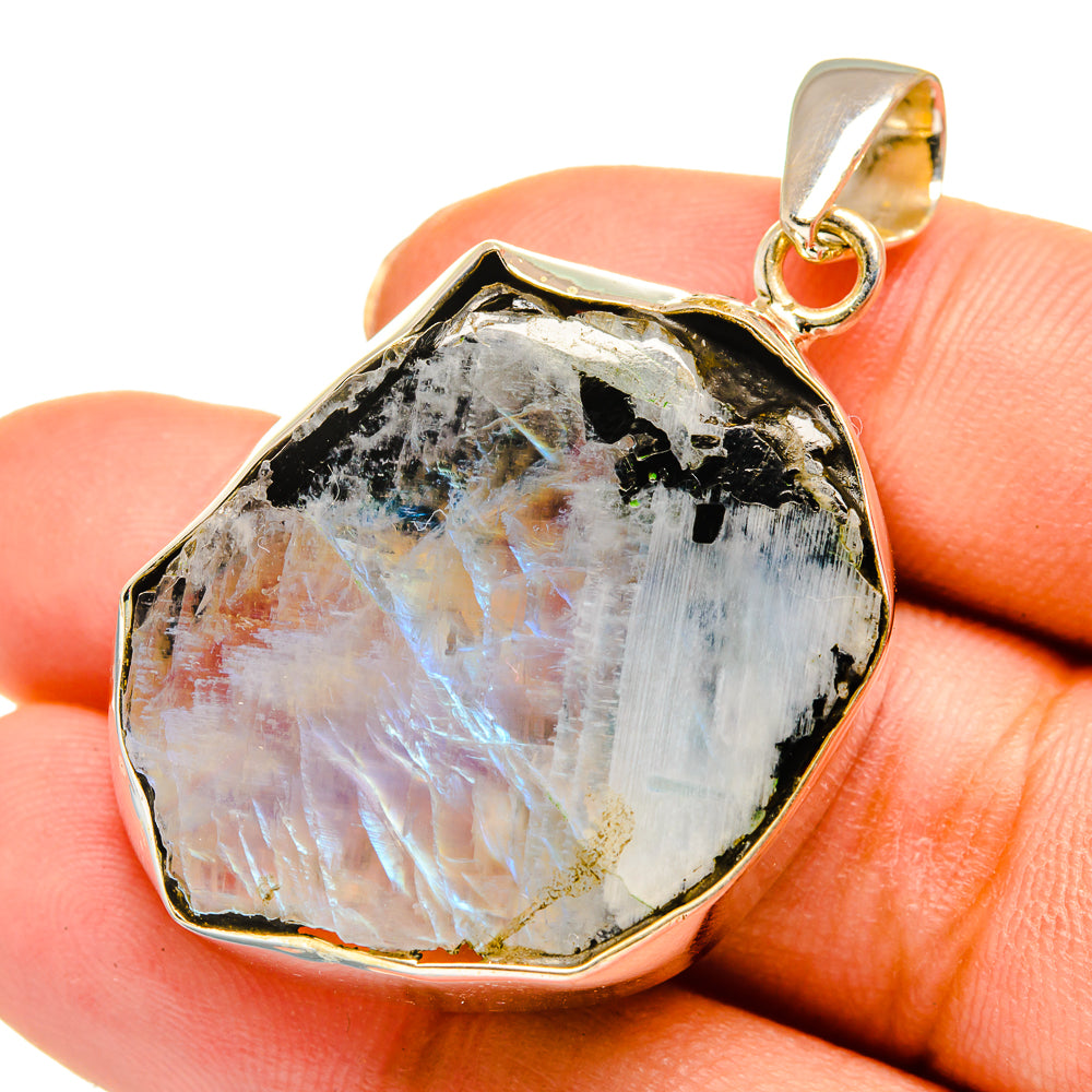Rainbow Moonstone Pendants handcrafted by Ana Silver Co - PD10576