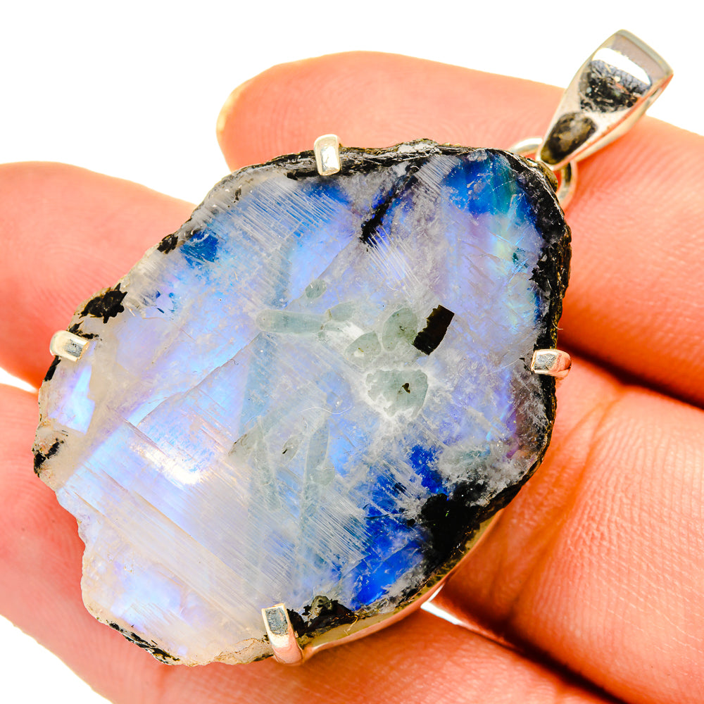 Rainbow Moonstone Pendants handcrafted by Ana Silver Co - PD10578