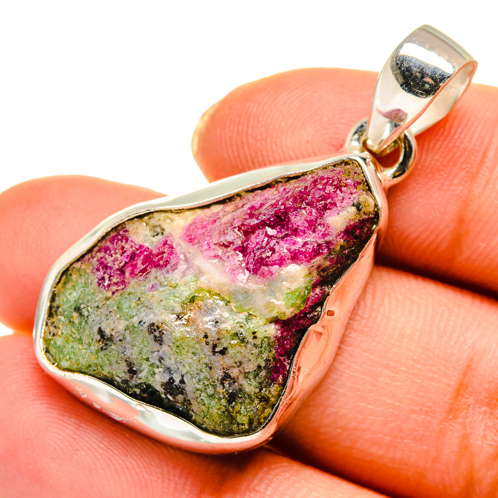 Ruby Zoisite Pendants handcrafted by Ana Silver Co - PD10596