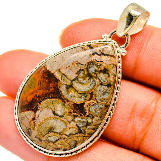 Mushroom Rhyolite Pendants handcrafted by Ana Silver Co - PD10618