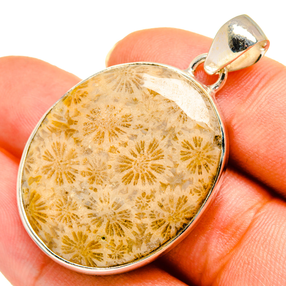 Fossil Coral Pendants handcrafted by Ana Silver Co - PD10632