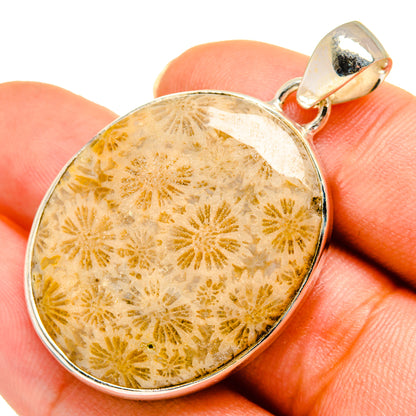 Fossil Coral Pendants handcrafted by Ana Silver Co - PD10632