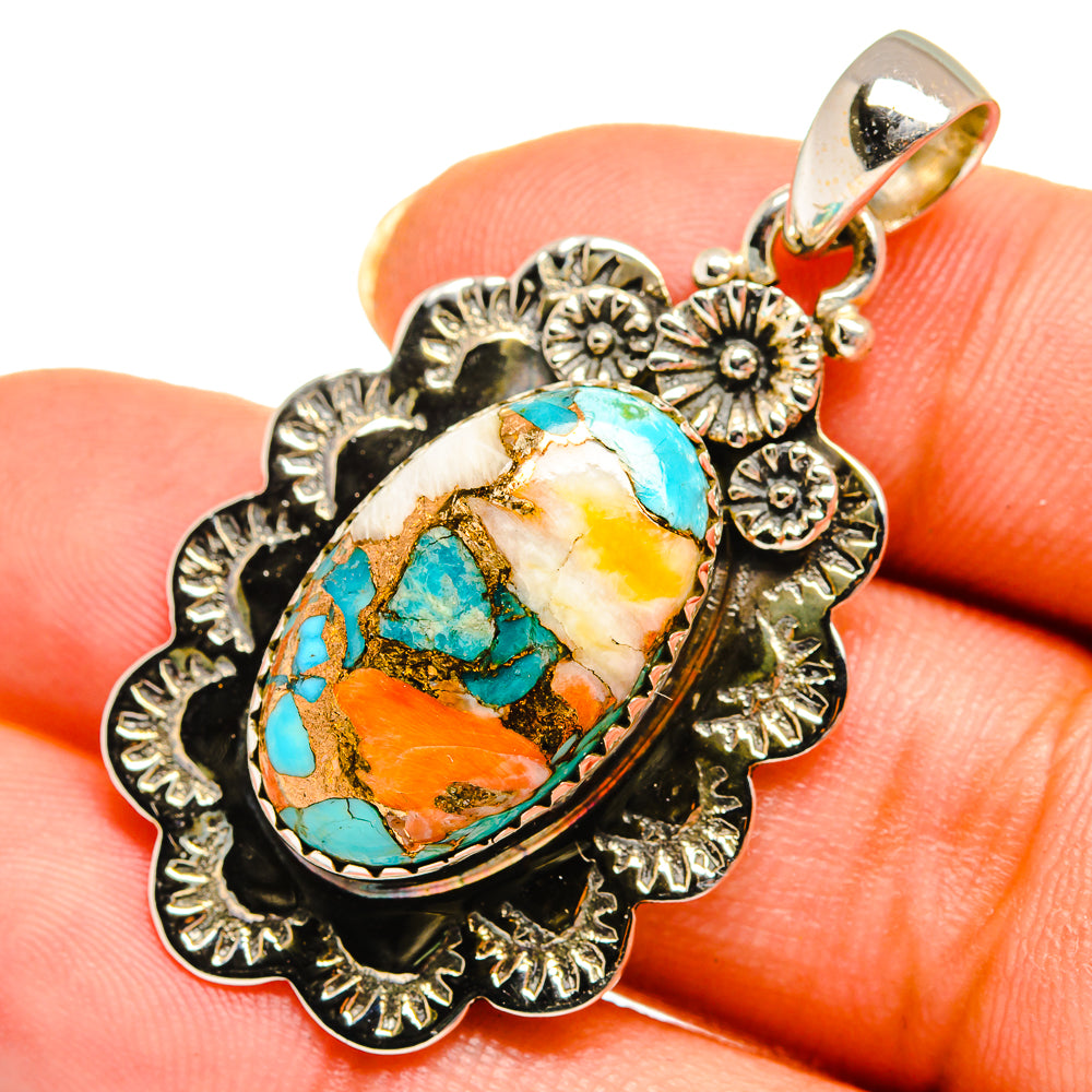 Spiny Oyster Turquoise Pendants handcrafted by Ana Silver Co - PD10636