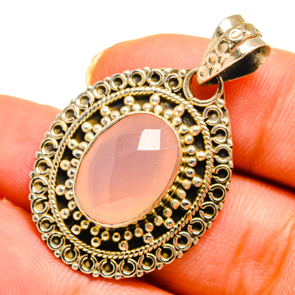 Rose Quartz Pendants handcrafted by Ana Silver Co - PD10645