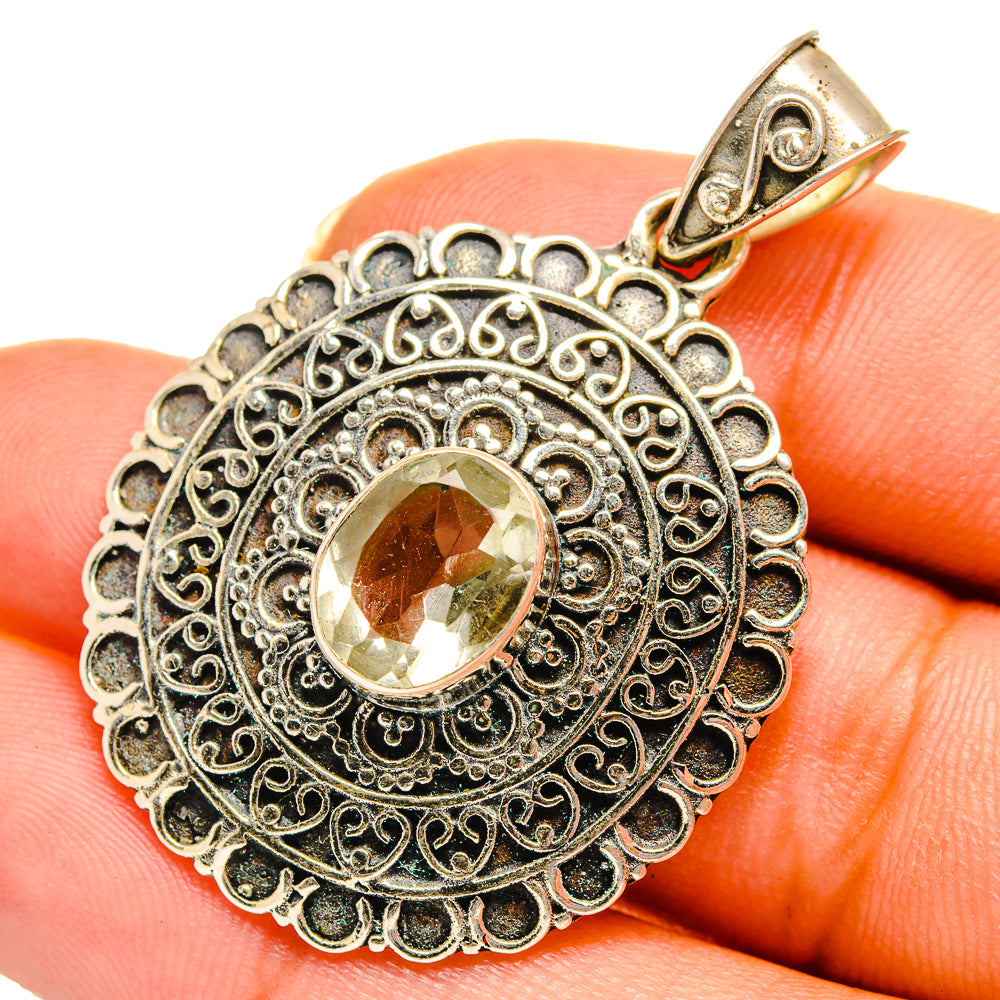 Green Amethyst Pendants handcrafted by Ana Silver Co - PD10663