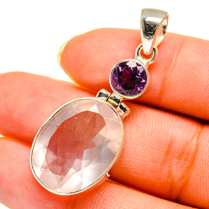 Rose Quartz Pendants handcrafted by Ana Silver Co - PD10667