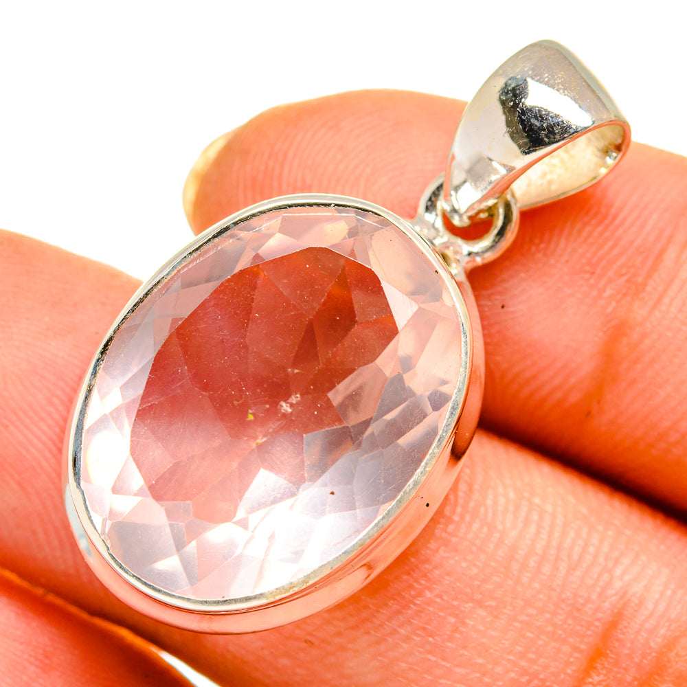 Rose Quartz Pendants handcrafted by Ana Silver Co - PD10668
