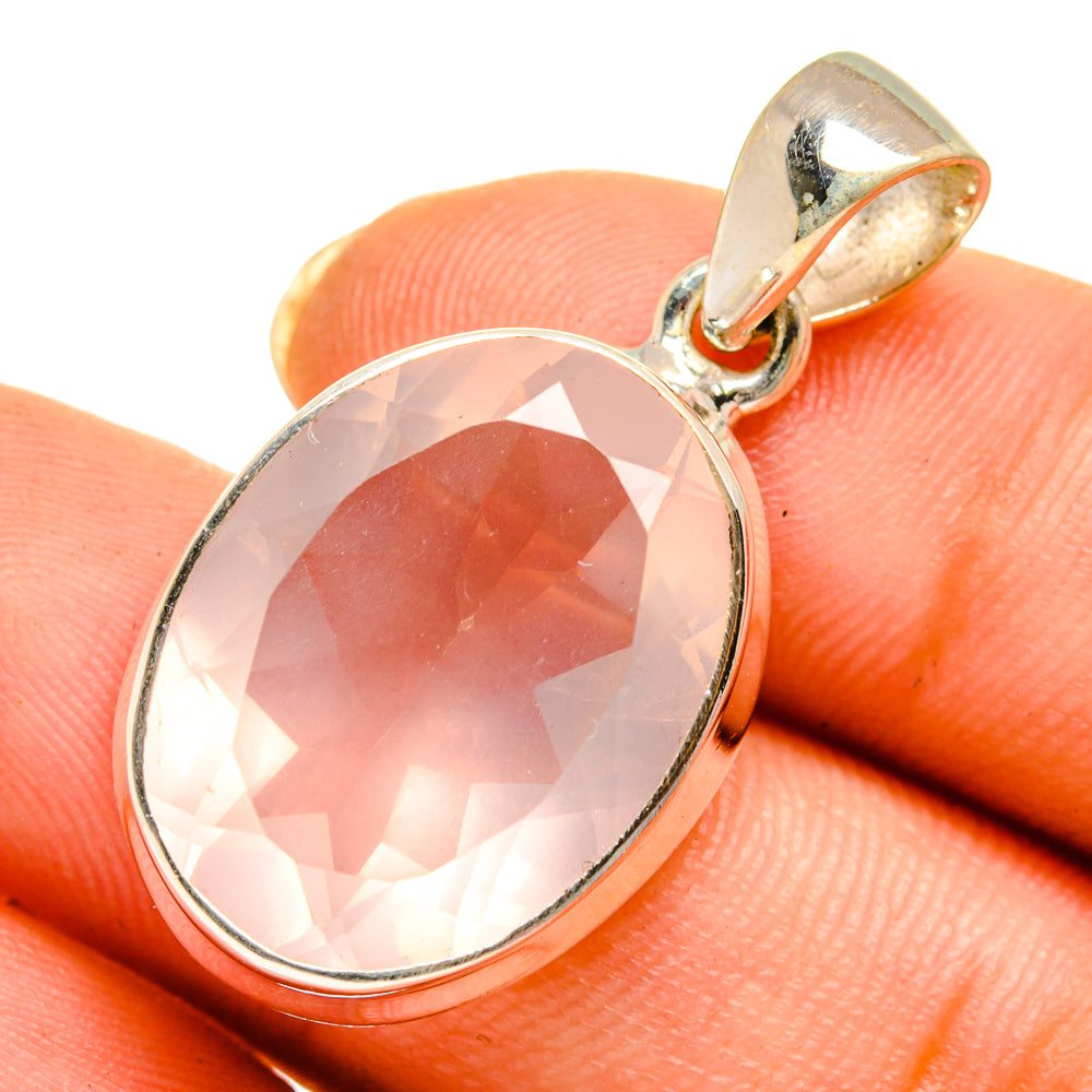 Rose Quartz Pendants handcrafted by Ana Silver Co - PD10669