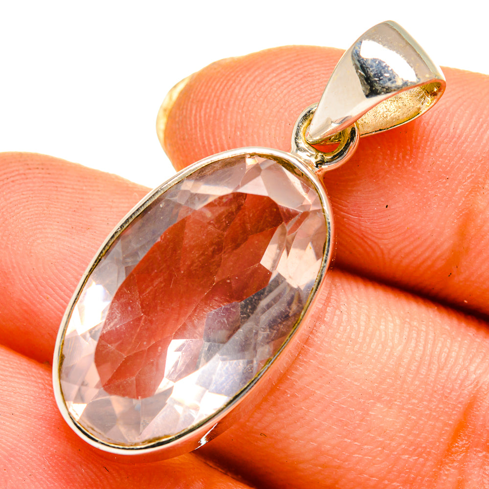 Rose Quartz Pendants handcrafted by Ana Silver Co - PD10670