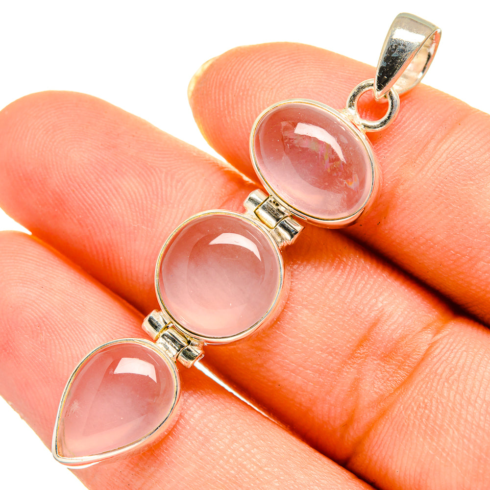 Rose Quartz Pendants handcrafted by Ana Silver Co - PD10673