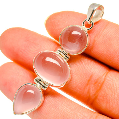 Rose Quartz Pendants handcrafted by Ana Silver Co - PD10674