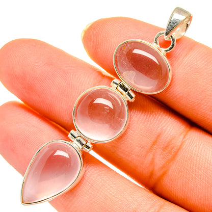 Rose Quartz Pendants handcrafted by Ana Silver Co - PD10676