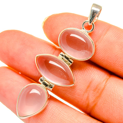 Rose Quartz Pendants handcrafted by Ana Silver Co - PD10677