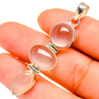Rose Quartz Pendants handcrafted by Ana Silver Co - PD10678