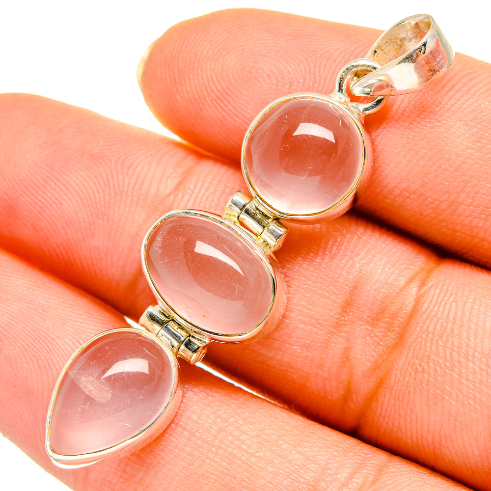 Rose Quartz Pendants handcrafted by Ana Silver Co - PD10679