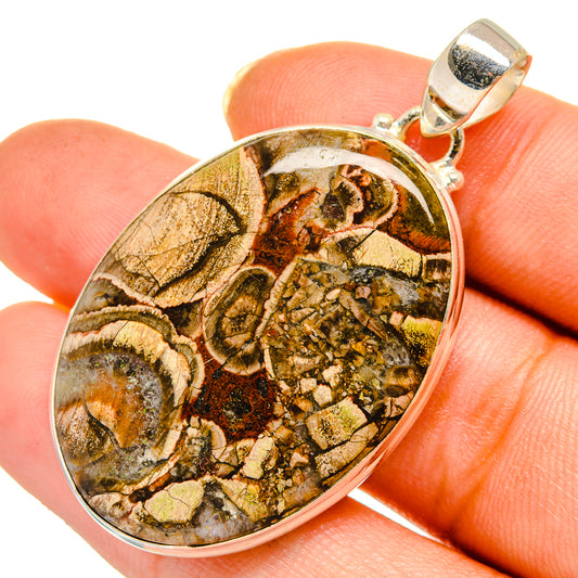 Mushroom Rhyolite Pendants handcrafted by Ana Silver Co - PD10685