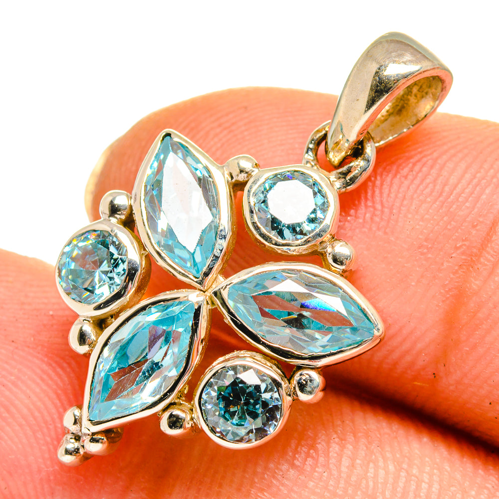 Blue Topaz Pendants handcrafted by Ana Silver Co - PD10689
