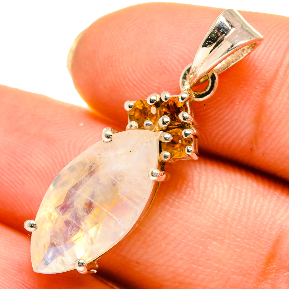 Rainbow Moonstone Pendants handcrafted by Ana Silver Co - PD10691