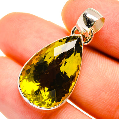 Olive Quartz Pendants handcrafted by Ana Silver Co - PD10740