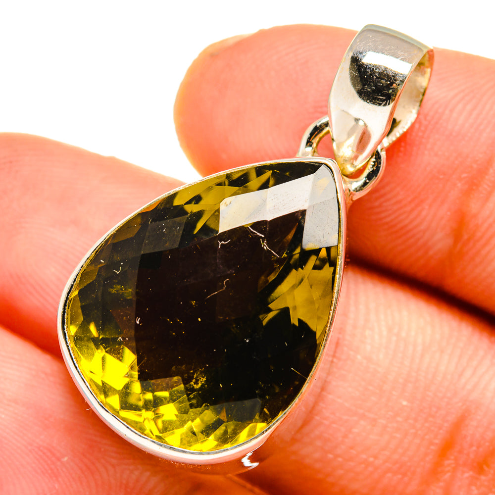 Olive Quartz Pendants handcrafted by Ana Silver Co - PD10741