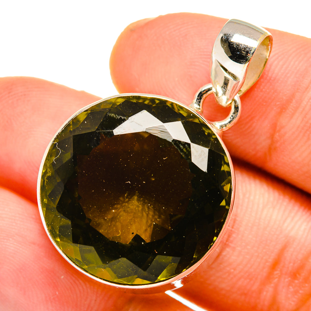 Olive Quartz Pendants handcrafted by Ana Silver Co - PD10742