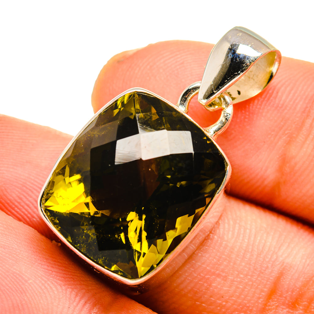 Olive Quartz Pendants handcrafted by Ana Silver Co - PD10747
