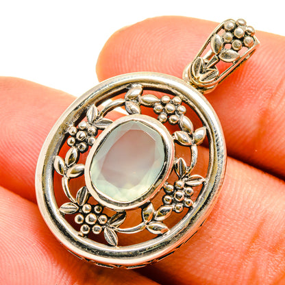 Aqua Chalcedony Pendants handcrafted by Ana Silver Co - PD10753