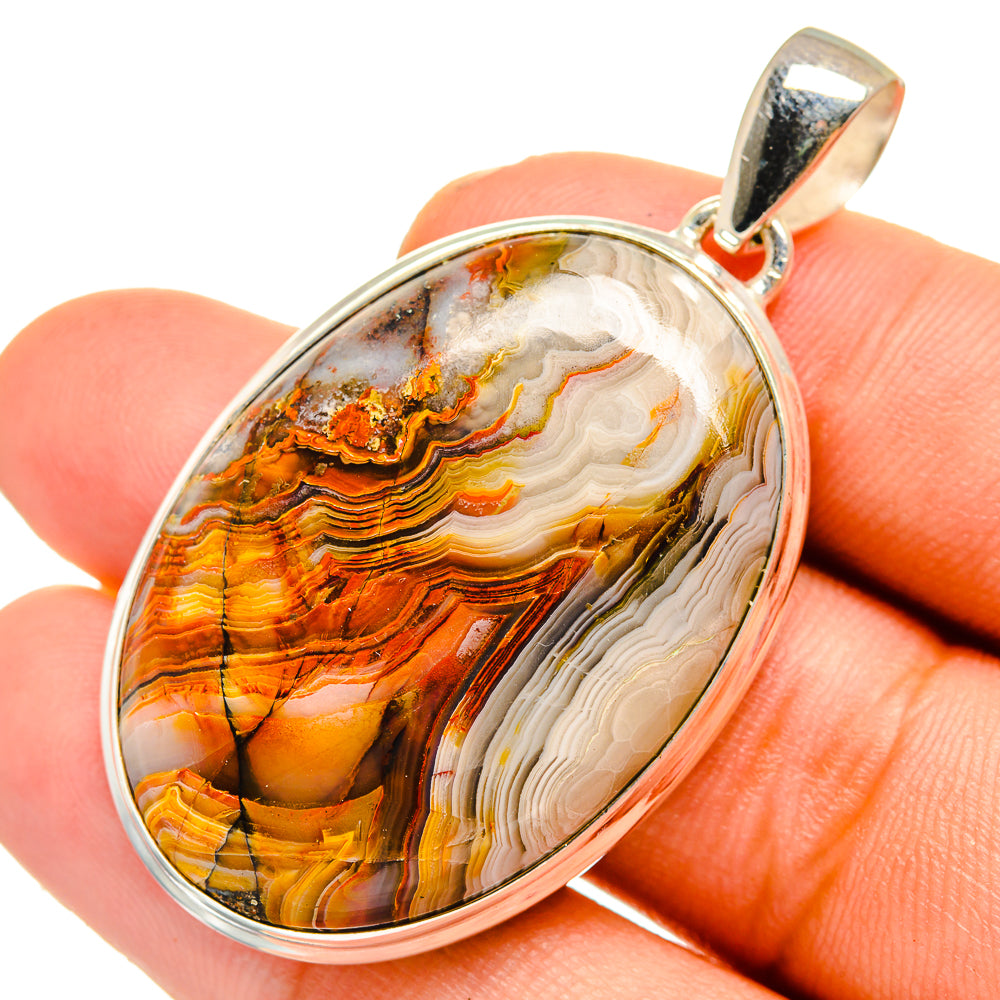 Crazy Lace Agate Pendants handcrafted by Ana Silver Co - PD10763