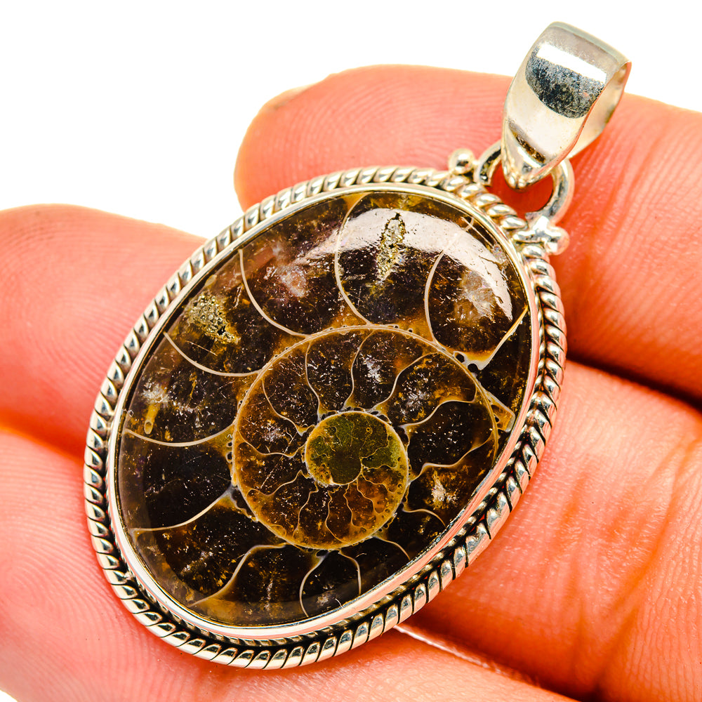 Ammonite Fossil Pendants handcrafted by Ana Silver Co - PD10765