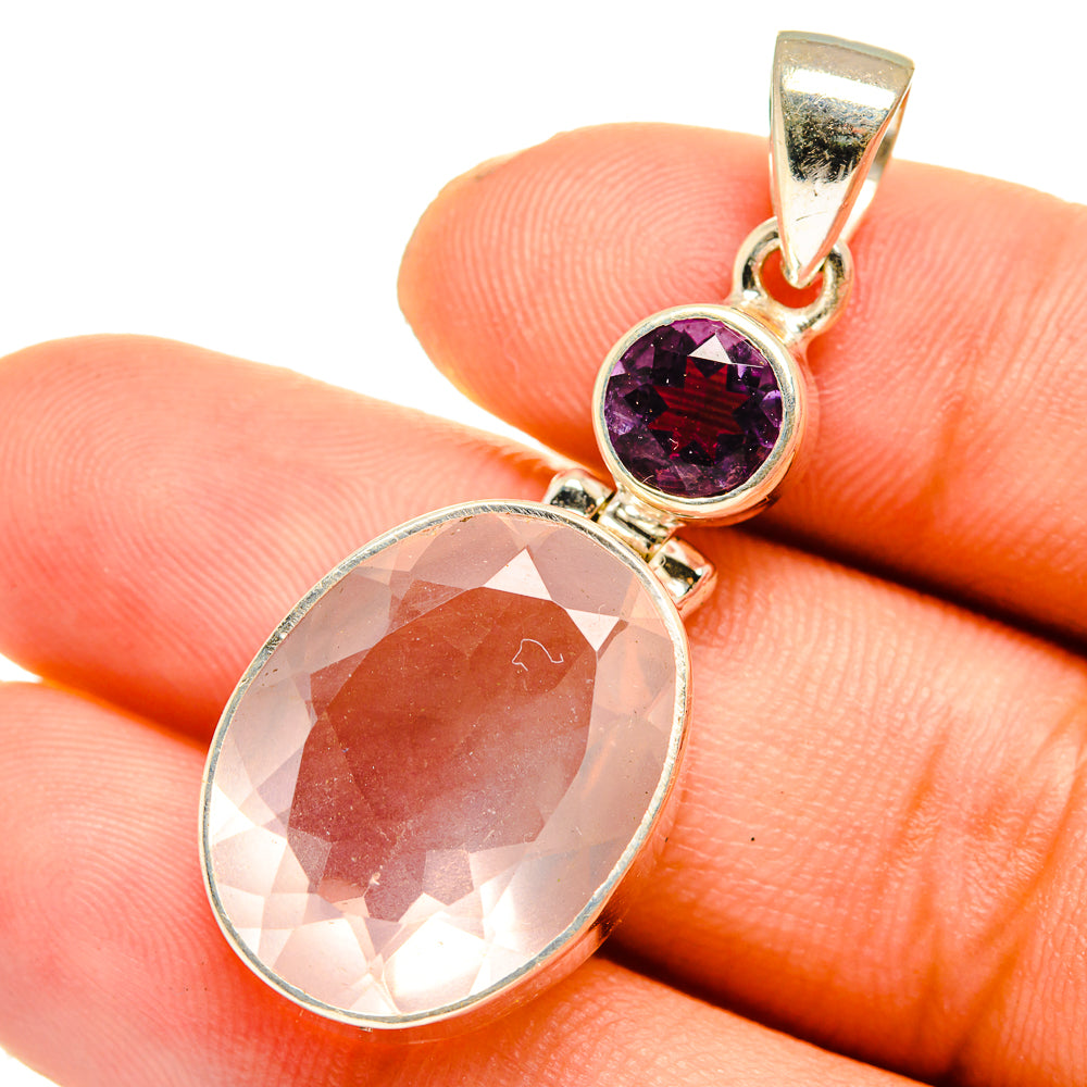 Rose Quartz Pendants handcrafted by Ana Silver Co - PD10773