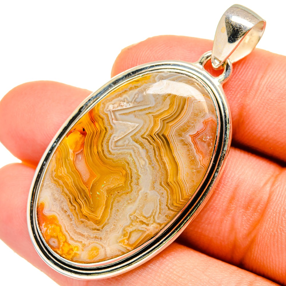 Laguna Lace Agate Pendants handcrafted by Ana Silver Co - PD10799