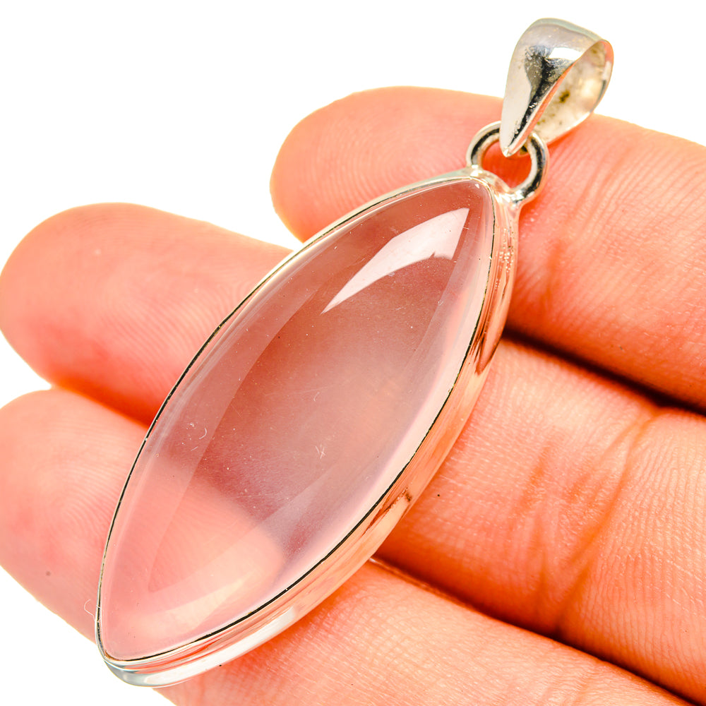 Rose Quartz Pendants handcrafted by Ana Silver Co - PD10809