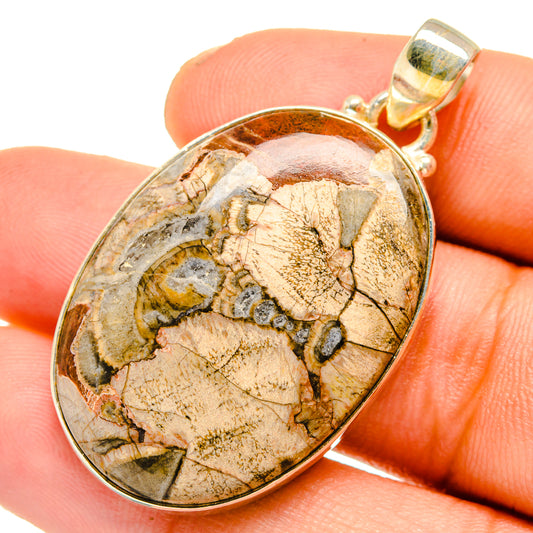 Mushroom Rhyolite Pendants handcrafted by Ana Silver Co - PD10820
