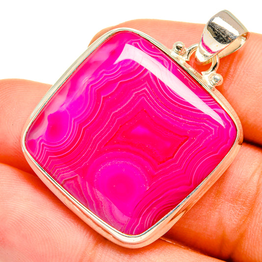 Pink Botswana Agate Pendants handcrafted by Ana Silver Co - PD10851