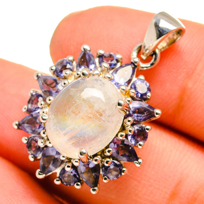 Rainbow Moonstone Pendants handcrafted by Ana Silver Co - PD10857