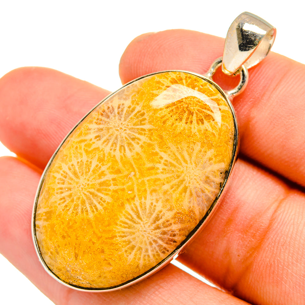 Fossil Coral Pendants handcrafted by Ana Silver Co - PD10882