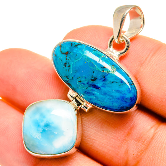 Chrysocolla Pendants handcrafted by Ana Silver Co - PD10885