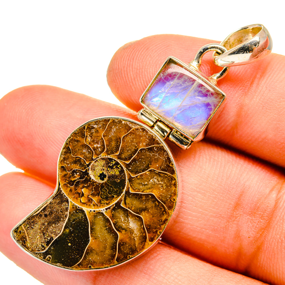 Ammonite Fossil Pendants handcrafted by Ana Silver Co - PD10886