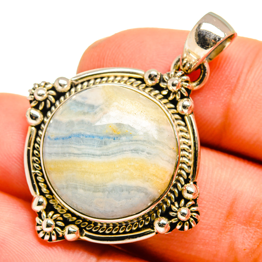Blue Scheelite Pendants handcrafted by Ana Silver Co - PD10887